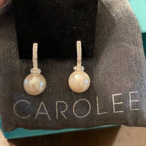 Carolee faux pearl/ stone earrings and necklace set